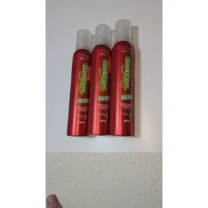 Wella Shockwaves Volume Mousse Unisex 200ml Red New Ultra Strong Hold 5 Lot of 3